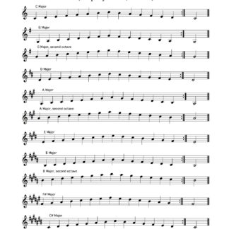 Violin, Major Scales, 2 octaves, sharp keys and C – Vineyard Sound Music