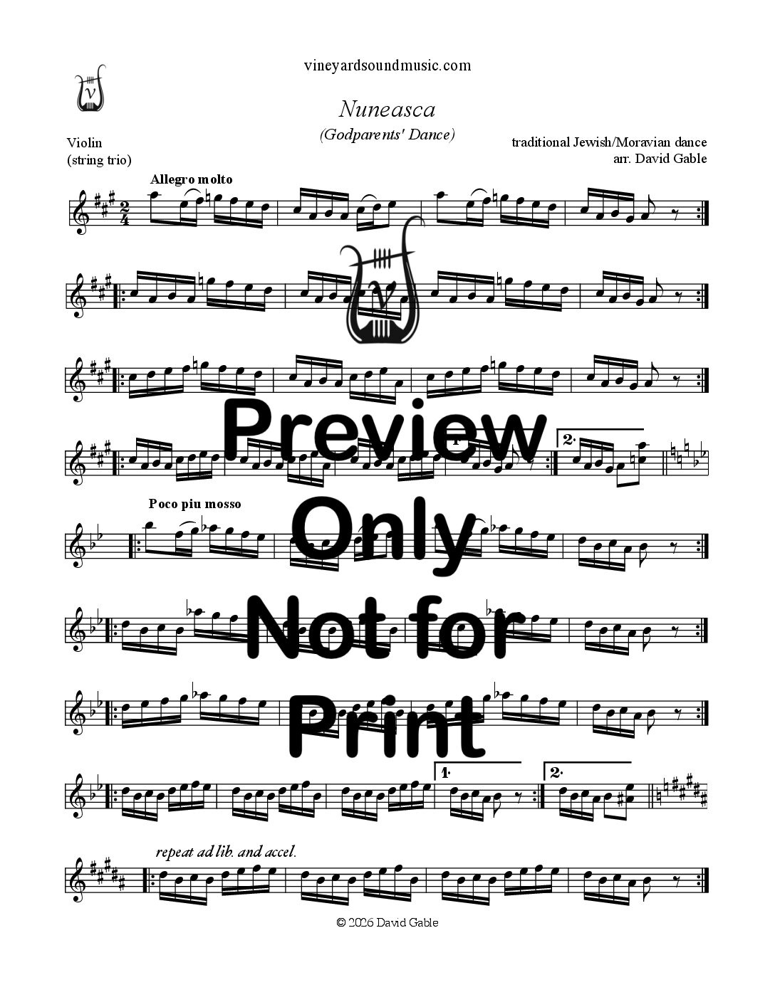 Nuneasca (Godparents' Dance) (string trio)