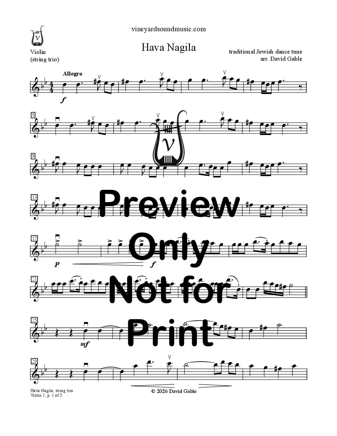 Hava Nagila (string trio)