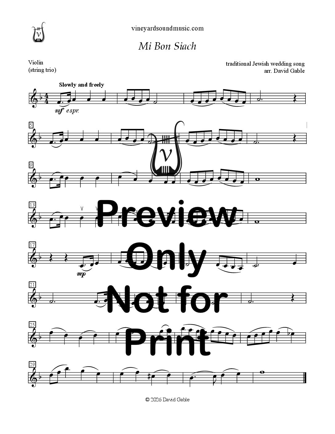 Mi Bon Siach (string trio)