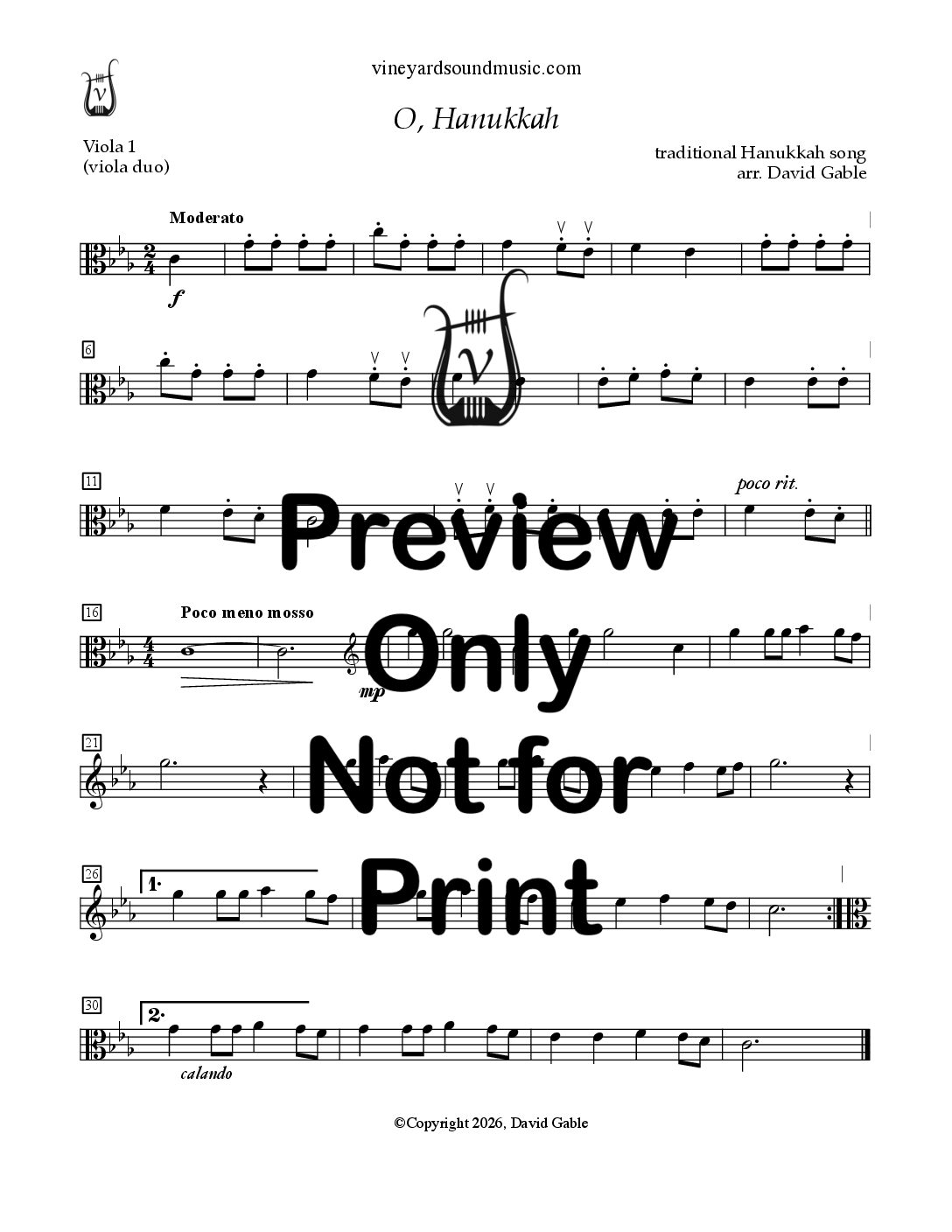 O, Hanukkah (viola duo)