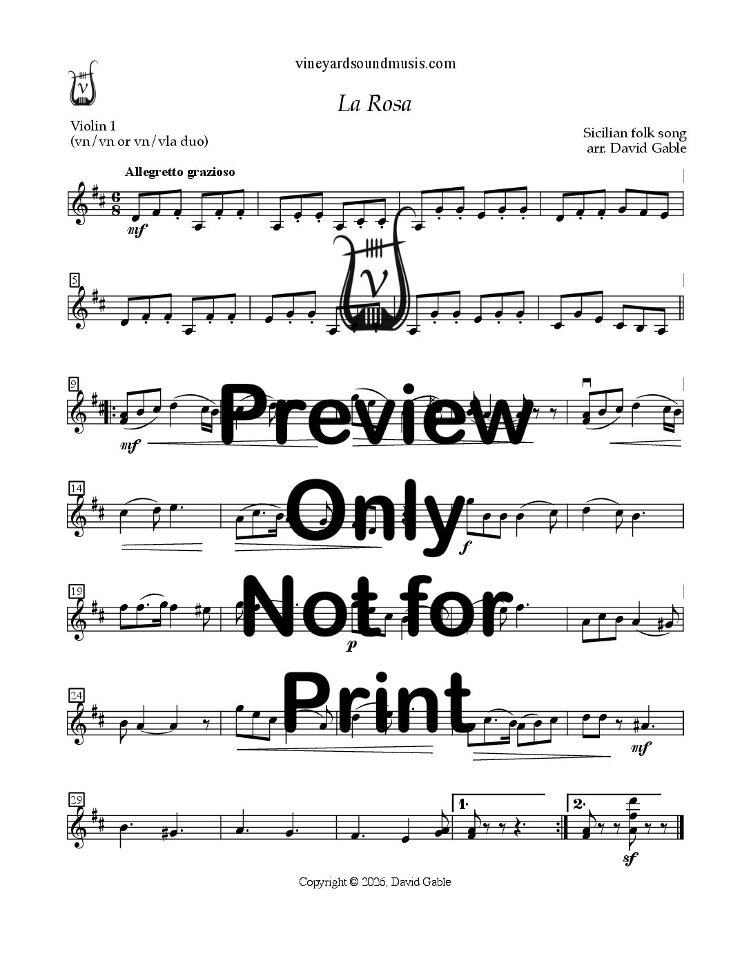 La Rosa (violin/violin or violin/viola duo)