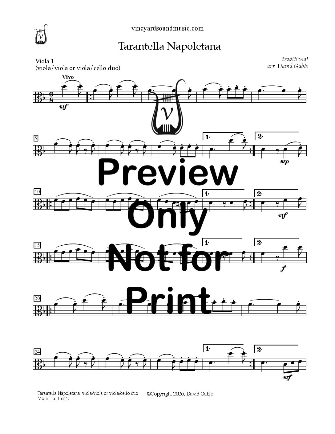 Tarantella Napoletana (viola/viola or viola/cello duo)