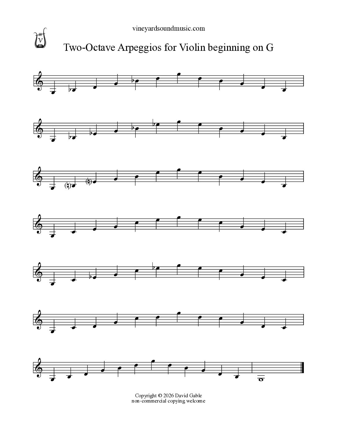 Arpeggios for Violin, set 1